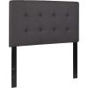 Flash Furniture Lennox Tufted Upholstered Full Size Headboard in Black Vinyl(Gray)