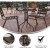 Flash Furniture Lila 23.5” Square Glass Metal Table with 2 Black Metal Aluminum Slat Stack Chairs(Bronze)