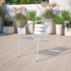 Flash Furniture Lila 4 Pack Commercial Aluminum Indoor-Outdoor Restaurant Stack Chair with Triple Slat Back and Arms(Set of 1)