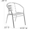 Flash Furniture Lila 4 Pack Commercial Aluminum Indoor-Outdoor Restaurant Stack Chair with Triple Slat Back and Arms(Set of 4)