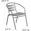 Flash Furniture Lila 4 Pack Silver Metal Restaurant Stack Chair with Aluminum Slats(Silver)
