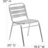 Flash Furniture Lila Commercial Black Indoor-Outdoor Restaurant Stack Chair with Triple Slat Back(Aluminum)
