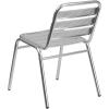 Flash Furniture Lila Commercial Black Indoor-Outdoor Restaurant Stack Chair with Triple Slat Back(Aluminum)