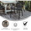 Flash Furniture Lila Commercial Black Indoor-Outdoor Restaurant Stack Chair with Triple Slat Back(Black)