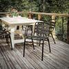 Flash Furniture Lila Commercial Black Indoor-Outdoor Restaurant Stack Chair with Triple Slat Back(Black)