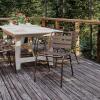 Flash Furniture Lila Commercial Black Indoor-Outdoor Restaurant Stack Chair with Triple Slat Back(Bronze)