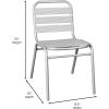 Flash Furniture Lila Commercial Black Indoor-Outdoor Restaurant Stack Chair with Triple Slat Back(Silver)
