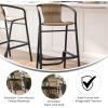 Flash Furniture Lila Commercial Grade Rattan Indoor-Outdoor Commercial Restaurant Barstool – Rattan Seat and Back – Footrest – Medium Brown – 4 Pack(Medium Brown)