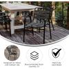 Flash Furniture Lila Commercial Restaurant Stack Chair with Triple Slat Back and Arms, Indoor-Outdoor Dining Chair, Silver(Black)