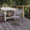 Flash Furniture Lila Commercial Restaurant Stack Chair with Triple Slat Back and Arms, Indoor-Outdoor Dining Chair, Silver(Silver)