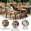 Flash Furniture Lila Modern Rattan Indoor/Outdoor Stackable Dining Chairs, Stacking Rattan Bistro Chairs for Patio or Restaurant, Set of 2, Brown(Beige)