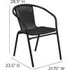 Flash Furniture Lila Modern Rattan Indoor/Outdoor Stackable Dining Chairs, Stacking Rattan Bistro Chairs for Patio or Restaurant, Set of 2, Brown(Black)