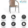 Flash Furniture Lila Modern Rattan Indoor/Outdoor Stackable Dining Chairs, Stacking Rattan Bistro Chairs for Patio or Restaurant, Set of 2, Brown(Dark Brown)