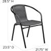 Flash Furniture Lila Modern Rattan Indoor/Outdoor Stackable Dining Chairs, Stacking Rattan Bistro Chairs for Patio or Restaurant, Set of 2, Brown(Grey)