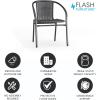 Flash Furniture Lila Modern Rattan Indoor/Outdoor Stackable Dining Chairs, Stacking Rattan Bistro Chairs for Patio or Restaurant, Set of 2, Brown(Grey)