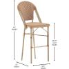 Flash Furniture Lourdes Commercial Grade Bistro Barstool, Stackable Indoor/Outdoor Dining Stool, 30″High, Natural/White & Light Natural Finish, Set of 2(Natural & White/Light Natural Frame)