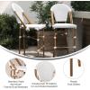 Flash Furniture Lourdes Commercial Grade Bistro Barstool, Stackable Indoor/Outdoor Dining Stool, 30″High, Natural/White & Light Natural Finish, Set of 2(White & Gray/Natural Frame)