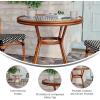 Flash Furniture Lourdes Indoor/Outdoor Commercial Bistro Table – Tempered Glass Top – PE Rattan – Lt NAT Bamboo Print Aluminum Frame – 31.5″ – NAT/White(Black & White Rattan/Natural Frame)