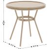 Flash Furniture Lourdes Indoor/Outdoor Commercial Bistro Table – Tempered Glass Top – PE Rattan – Lt NAT Bamboo Print Aluminum Frame – 31.5″ – NAT/White(Natural & White Rattan/Light Natural Frame)