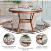 Flash Furniture Lourdes Indoor/Outdoor Commercial Bistro Table – Tempered Glass Top – PE Rattan – Lt NAT Bamboo Print Aluminum Frame – 31.5″ – NAT/White(White & Gray Rattan/Natural Frame)