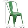 Flash Furniture Luke Commercial Grade 4 Pack Green Metal Indoor-Outdoor Stackable Chair