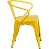 Flash Furniture Luna Commercial Grade Black Metal Indoor-Outdoor Chair with Arms(Yellow)