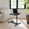 Flash Furniture Macon Black Adjustable Height Steel Mobile Computer Desk(Black)
