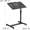 Flash Furniture Macon Black Adjustable Height Steel Mobile Computer Desk(Black)