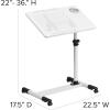 Flash Furniture Macon Black Adjustable Height Steel Mobile Computer Desk(White)