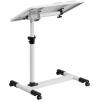 Flash Furniture Macon Black Adjustable Height Steel Mobile Computer Desk(White)