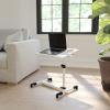 Flash Furniture Macon Black Adjustable Height Steel Mobile Computer Desk(White)