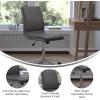 Flash Furniture Madigan Task Office Chair – Luxurious Cognac LeatherSoft Upholstery – Padded Mid-Back and Seat – Height Adjustable Chrome Base – Armless(Grey)