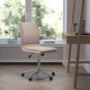 Flash Furniture Madigan Task Office Chair – Luxurious Cognac LeatherSoft Upholstery – Padded Mid-Back and Seat – Height Adjustable Chrome Base – Armless(Taupe)