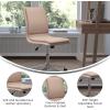 Flash Furniture Madigan Task Office Chair – Luxurious Cognac LeatherSoft Upholstery – Padded Mid-Back and Seat – Height Adjustable Chrome Base – Armless(Taupe)