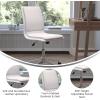 Flash Furniture Madigan Task Office Chair – Luxurious Cognac LeatherSoft Upholstery – Padded Mid-Back and Seat – Height Adjustable Chrome Base – Armless(White)