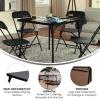 Flash Furniture Madison 5-Piece Folding Card Table and Chairs Set, Portable Event Table and Chairs Set for Indoor and Outdoor Gatherings, Gray(Black)