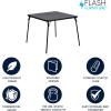 Flash Furniture Madison 5-Piece Folding Card Table and Chairs Set, Portable Event Table and Chairs Set for Indoor and Outdoor Gatherings, Gray(Black)