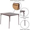 Flash Furniture Madison 5-Piece Folding Card Table and Chairs Set, Portable Event Table and Chairs Set for Indoor and Outdoor Gatherings, Gray(Brown)