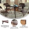 Flash Furniture Madison 5-Piece Folding Card Table and Chairs Set, Portable Event Table and Chairs Set for Indoor and Outdoor Gatherings, Gray(Brown)