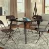Flash Furniture Madison 5-Piece Folding Card Table and Chairs Set, Portable Event Table and Chairs Set for Indoor and Outdoor Gatherings, Gray(Brown)