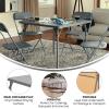 Flash Furniture Madison 5-Piece Folding Card Table and Chairs Set, Portable Event Table and Chairs Set for Indoor and Outdoor Gatherings, Gray(Grey)
