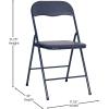 Flash Furniture Madison 5-Piece Folding Card Table and Chairs Set, Portable Event Table and Chairs Set for Indoor and Outdoor Gatherings, Gray(Navy)