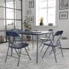 Flash Furniture Madison 5-Piece Folding Card Table and Chairs Set, Portable Event Table and Chairs Set for Indoor and Outdoor Gatherings, Gray(Navy)