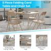 Flash Furniture Madison 5-Piece Folding Card Table and Chairs Set, Portable Event Table and Chairs Set for Indoor and Outdoor Gatherings, Gray(Tan)