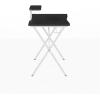 Flash Furniture Mallot Gaming Desk – White Computer Desk – 51.5″ Gamers Table with Cup Holder, Headphone Hook, and Monitor/Smartphone Stand(Black/White)