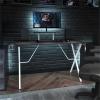Flash Furniture Mallot Gaming Desk – White Computer Desk – 51.5″ Gamers Table with Cup Holder, Headphone Hook, and Monitor/Smartphone Stand(Black/White)