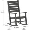 Flash Furniture Manchester Commercial 3-Piece Rocking Chairs/Table Set, 2 Contemporary Rocking Chairs, End Table, HDPE Construction, All-Weather Use, Black(Grey)