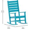 Flash Furniture Manchester Commercial 3-Piece Rocking Chairs/Table Set, 2 Contemporary Rocking Chairs, End Table, HDPE Construction, All-Weather Use, Blue