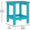 Flash Furniture Manchester Commercial 3-Piece Rocking Chairs/Table Set, 2 Contemporary Rocking Chairs, End Table, HDPE Construction, All-Weather Use, Blue