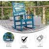 Flash Furniture Manchester Commercial Grade Outdoor Rocking Chair, All-Weather HDPE Indoor/Outdoor Rocker, White(Blue)